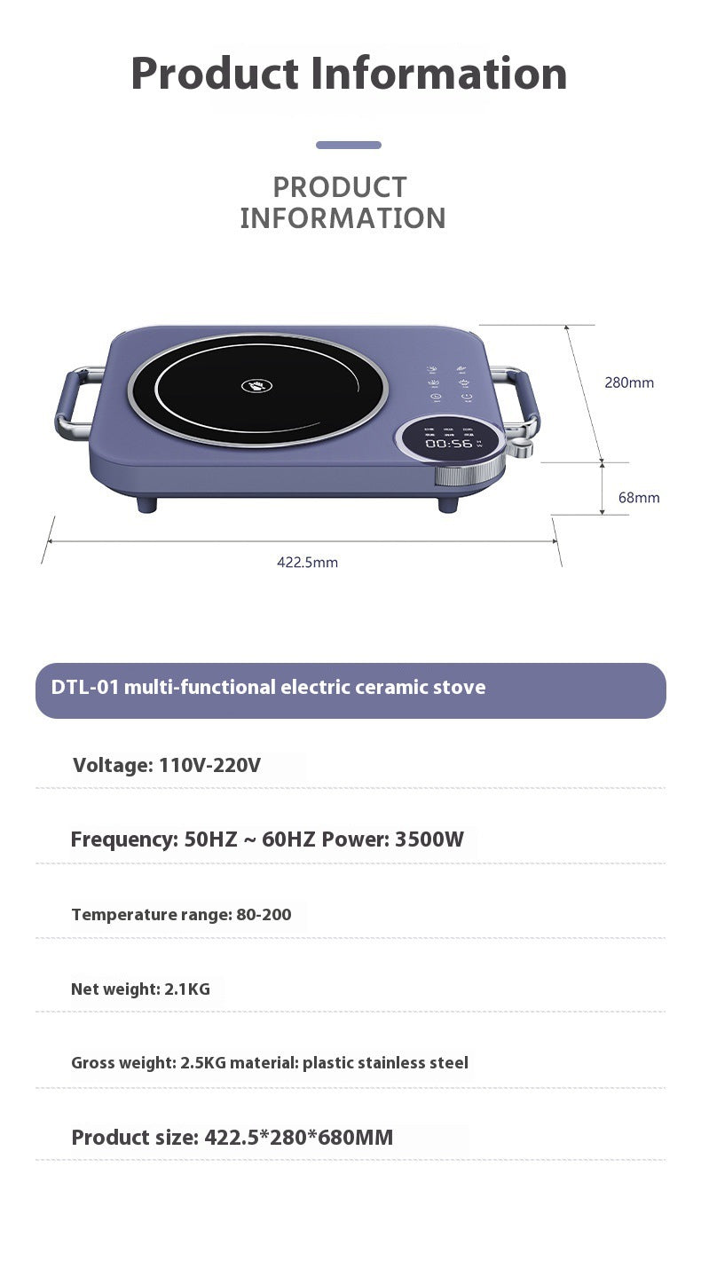 Multi-functional electric ceramic Stove