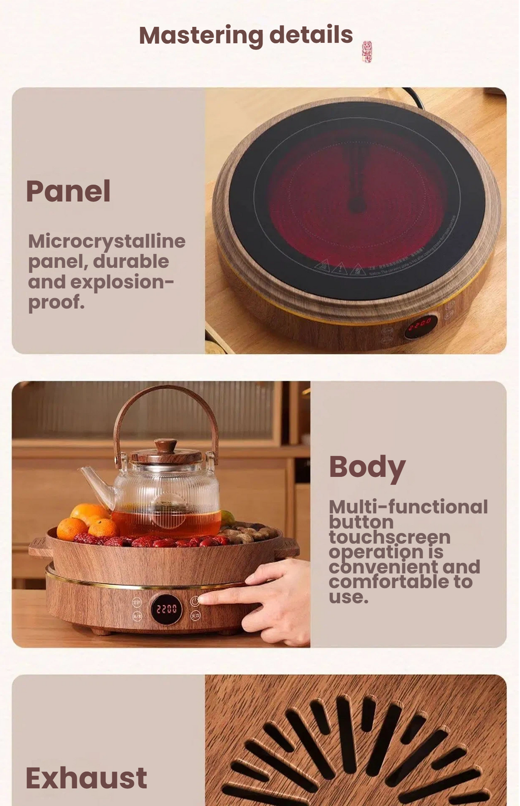 Cozy Brew Stove Tea Set - Glass Tea Kettle & Utensils with Electric Stove for Indoor Tea Brewing