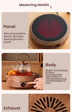 Cozy Brew Stove Tea Set - Glass Tea Kettle & Utensils with Electric Stove for Indoor Tea Brewing