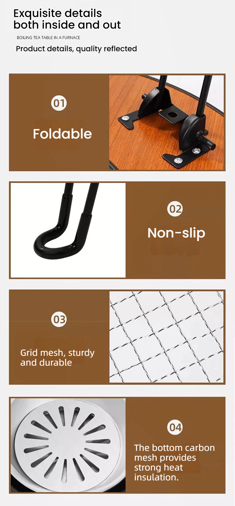 Atmospheric stove set, home charcoal stove, outdoor barbecue grill,Outdoor Folding Fireplace Package, Fold-able and portable camping barbecue table