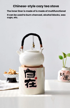 Chinese-style split fireproof charcoal stove outdoor tea brewing set for tea rooms