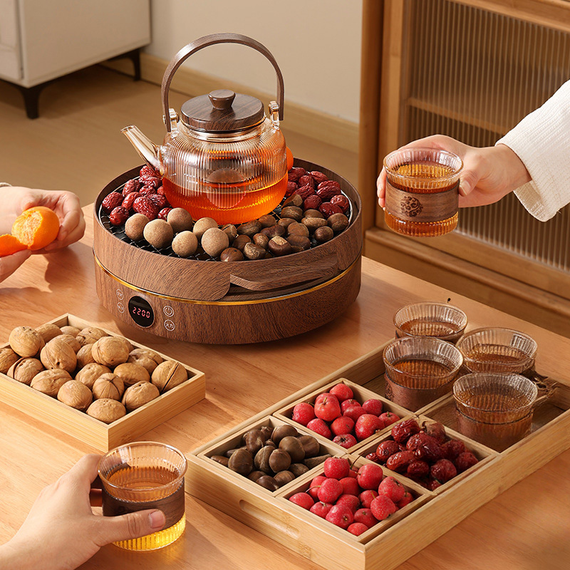 Cozy Brew Stove Tea Set - Glass Tea Kettle & Utensils with Electric Stove for Indoor Tea Brewing