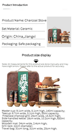 Outdoor Charcoal Stove Tea Brewing and Milk Roasting Suitcase Set