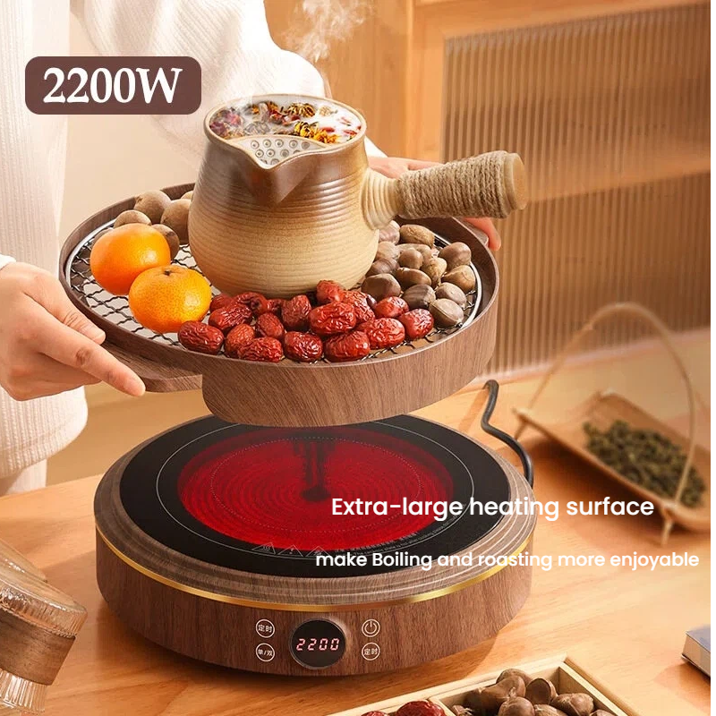 Cozy Brew Stove Tea Set - Glass Tea Kettle & Utensils with Electric Stove for Indoor Tea Brewing
