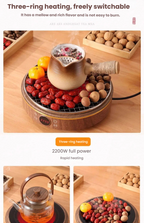 Cozy Brew Stove Tea Set - Glass Tea Kettle & Utensils with Electric Stove for Indoor Tea Brewing