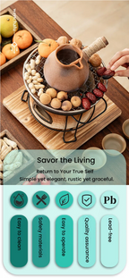 Outdoor Charcoal Stove Tea Brewing and Milk Roasting Suitcase Set