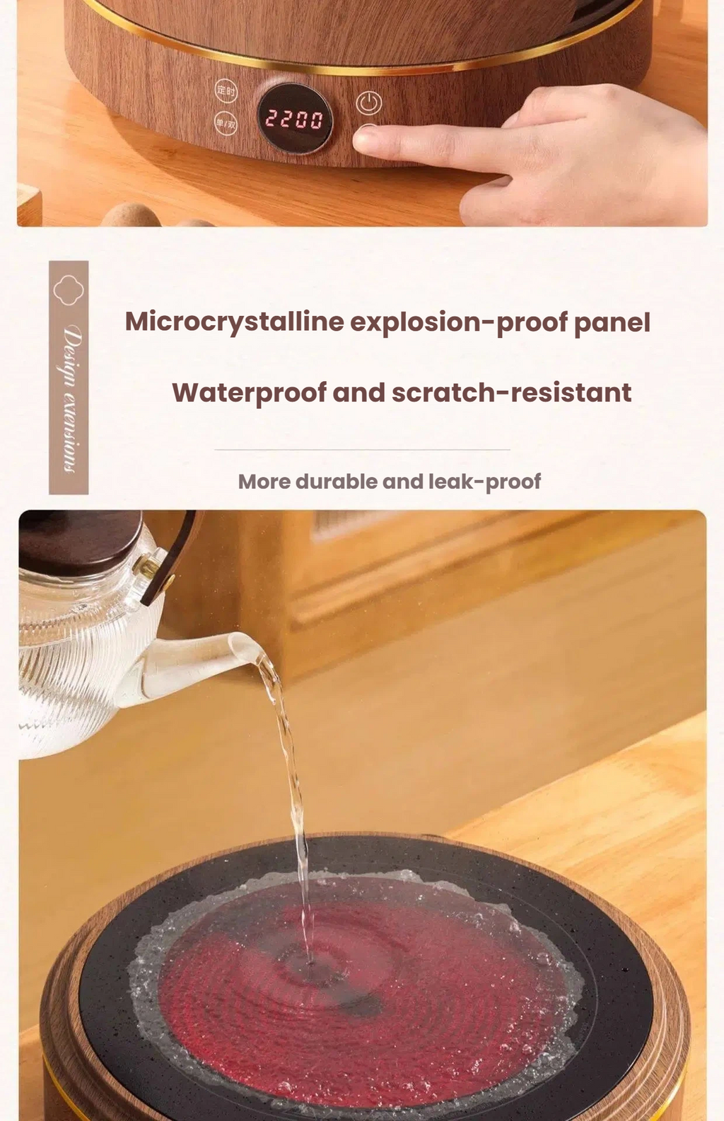 Cozy Brew Stove Tea Set - Glass Tea Kettle & Utensils with Electric Stove for Indoor Tea Brewing